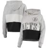 '47 Brooklyn Nets Women's Heathered Gray/Heathered Black Lizzy Cutoff Pullover Fabulous Hoodie