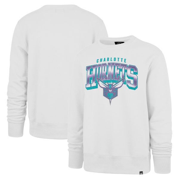 '47 Charlotte Hornets White Spotlight Headline Pullover Eye - catching Sweatshirt