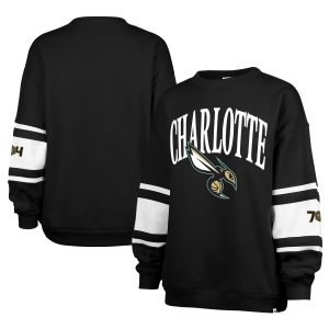 '47 Charlotte Hornets Women's Black 2024/25 City Edition Steadfast Paneled Pullover Stylish Sweatshirt