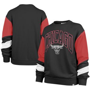 '47 Chicago Elegant Bulls Women's Black 2023/24 City Edition Nova Crew Sweatshirt