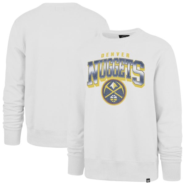 '47 Denver Premium Nuggets White Spotlight Headline Pullover Sweatshirt