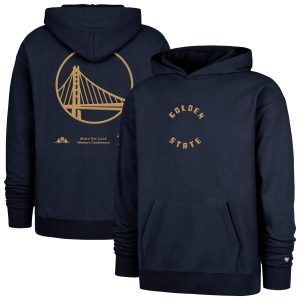 '47 Golden State Warriors Navy 2024/25 City Edition Double Crossover Foundation Pullover Stylish Hoodie