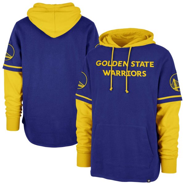 '47 Golden State Warriors Royal Trifecta Shortstop Stylish Pullover Hoodie