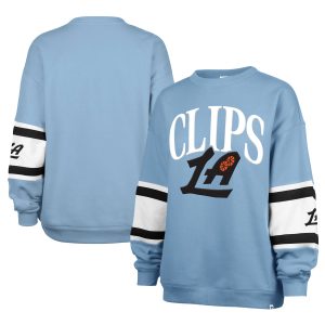 '47 LA Premium Clippers Women's Light Blue 2024/25 City Edition Steadfast Paneled Pullover Sweatshirt