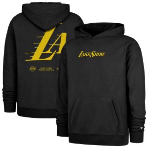 '47 Los Angeles Lakers Black 2024/25 City Edition Double Premium Crossover Foundation Pullover Hoodie