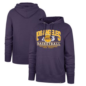'47 Los Angeles Lakers Purple Big & Tall Good Call Chic Headline Pullover Hoodie