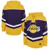 '47 Los Angeles Lakers Purple Trendy Oversized Tri Satin Layup Lacer Pullover Hoodie
