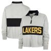 '47 Los Angeles Lakers Women's Heather Gray Breakthrough Elegant Remi Quarter Zip Jacket