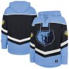 '47 Memphis Grizzlies Navy Oversized Tri Satin Chic Layup Lacer Pullover Hoodie