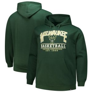 '47 Milwaukee Bucks Hunter Green Good Call Elegant Headline Pullover Hoodie