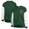 '47 Milwaukee Bucks Women's Hunter Green Rise Andie Premium Oversized Pullover Sweatshirt