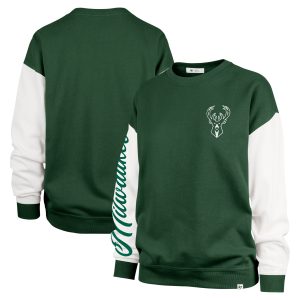 '47 Milwaukee Bucks Women's Hunter Green Rise Andie Premium Oversized Pullover Sweatshirt