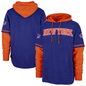 '47 New York Knicks Royal Trifecta Shortstop Pullover Hoodie Eye - catching