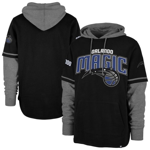 '47 Unique Orlando Magic Black Trifecta Shortstop Pullover Hoodie