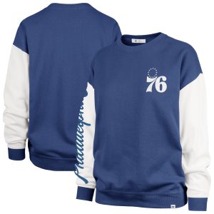 '47 Philadelphia 76ers Women's Royal Premium Plus Size Oversized Rise Andie Pullover Sweatshirt