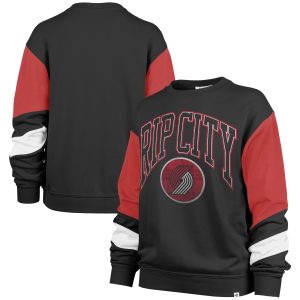'47 Premium Portland Trail Blazers Women's Black 2023/24 City Edition Nova Crew Sweatshirt