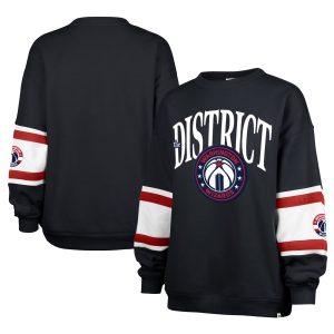 '47 Washington Wizards Women's Navy 2024/25 City Unique Edition Steadfast Paneled Pullover Sweatshirt
