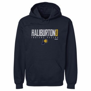 500 Level Trendy Tyrese Haliburton Indiana Pacers Navy Elite Pullover Hoodie