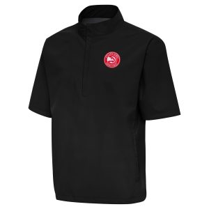 Antigua Atlanta Hawks Black Brisk Quarter Zip Stylish Windbreaker