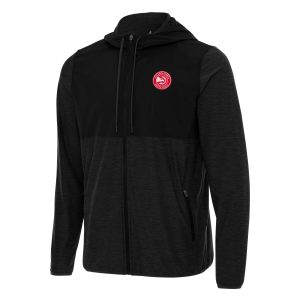 Antigua Atlanta Hawks Black Sway Full Gorgeous Zip Hoodie Jacket