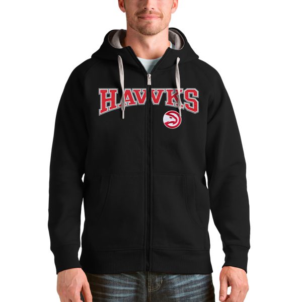 Antigua Atlanta Hawks Black Victory Full Trendy Zip Hoodie