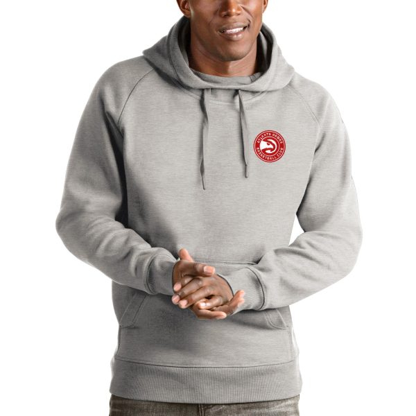 Antigua Atlanta Stylish Hawks Charcoal Victory Pullover Hoodie