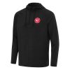 Antigua Atlanta Hawks Heather Black Spikes Raglan Trendy Quarter Zip Hoodie