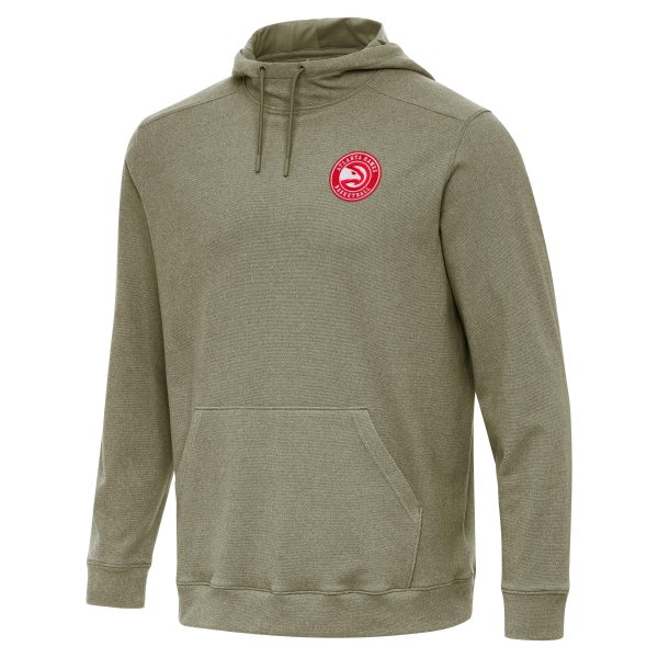 Antigua Atlanta Hawks Heather Olive Cloud Pullover Hoodie Trendy
