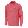 Antigua Atlanta Hawks Heather Eye - catching Red Subtle Quarter Zip Sweatshirt