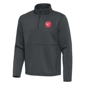 Antigua Atlanta Hawks Pewter Twist Quarter Zip Pullover Top Trendy