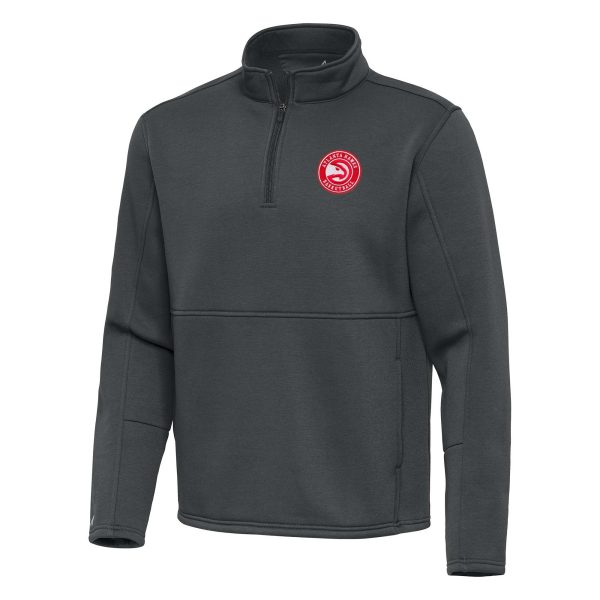 Antigua Atlanta Hawks Pewter Twist Quarter Zip Pullover Top Trendy
