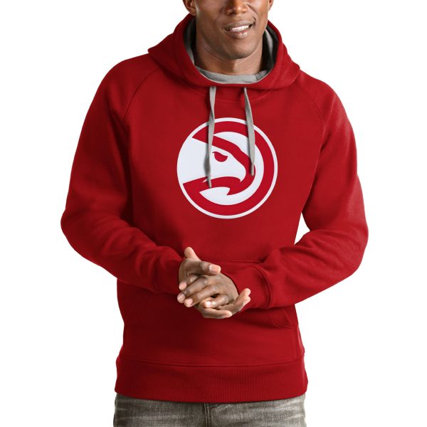 Antigua Gorgeous Atlanta Hawks Red Logo Victory Pullover Hoodie