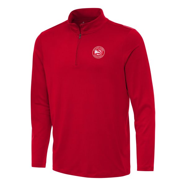 Antigua Atlanta Hawks Red Reprocess Quarter Zip Eye - catching Top