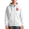 Antigua Eye - catching Atlanta Hawks White Logo Victory Full Zip Hoodie