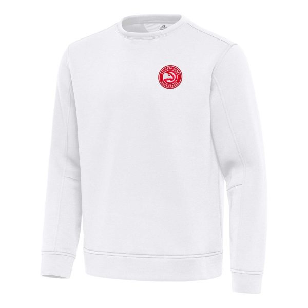 Antigua Atlanta Hawks White Relevant Elegant Pullover Sweatshirt