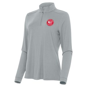 Antigua Atlanta Hawks Women's Gray Intent Eye - catching Quarter Zip Top