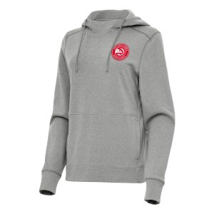 Antigua Atlanta Hawks Unique Women's Heather Gray Justice Pullover Hoodie