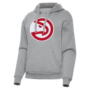Antigua Atlanta Hawks Women's Heather Chic Gray Victory Pullover Hoodie