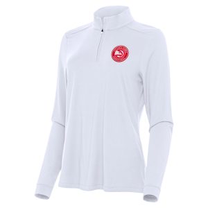 Antigua Atlanta Hawks Women's White Intent Quarter Zip Top Trendy