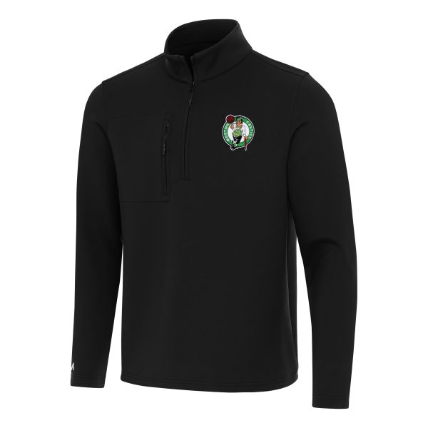 Antigua Boston Celtics Black Insider Quarter Zip Stylish Top
