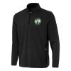 Antigua Boston Celtics Black Elegant Perilous Quarter Zip Sweatshirt