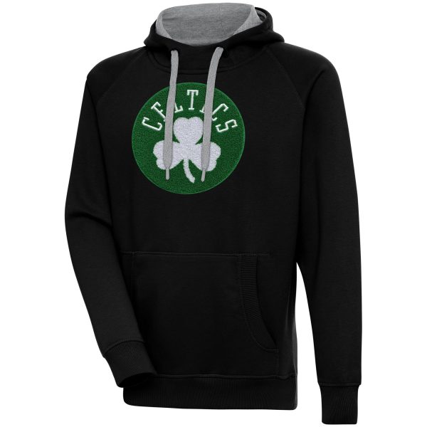 Antigua Boston Celtics Premium Black Victory Pullover Hoodie