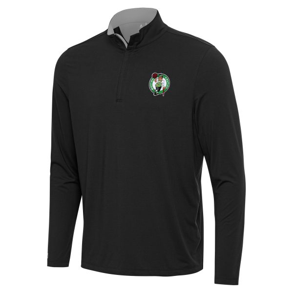 Antigua Boston Celtics Black/Gray Gorgeous Content Quarter Zip Top