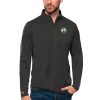 Antigua Boston Celtics Charcoal Tribute Fabulous Quarter Zip Pullover Top