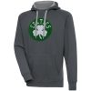 Antigua Boston Celtics Charcoal Victory Pullover Hoodie Elegant