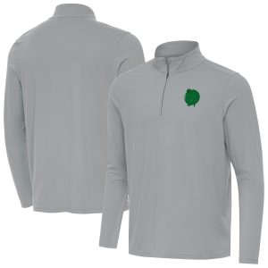 Antigua Boston Celtics Gray St. Patrick's Fabulous Day Intent Quarter Zip Jacket
