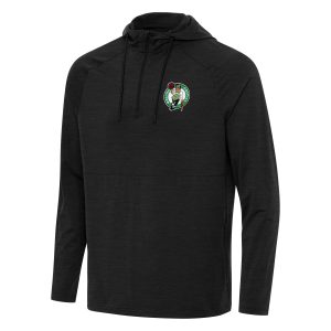 Antigua Boston Celtics Heather Black Spikes Raglan Gorgeous Quarter Zip Hoodie