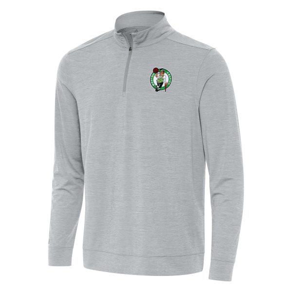 Antigua Boston Celtics Gorgeous Heather Gray Bright Quarter Zip Top