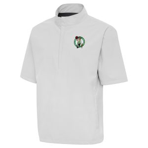 Antigua Unique Boston Celtics Heather Gray Brisk Quarter Zip Windbreaker