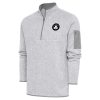 Antigua Boston Celtics Heather Gray Metallic Logo Fortune Quarter Zip Trendy Jacket